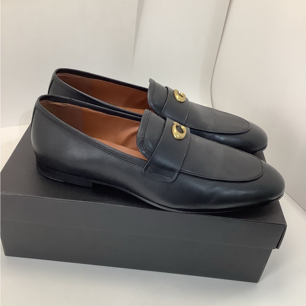 Coach Men's Sculpt C Black Leather Loafers NEW size 12 Sculpted